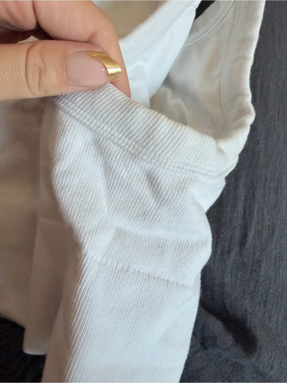 Alo White Ribbed Tank Top - Picture 5 of 6